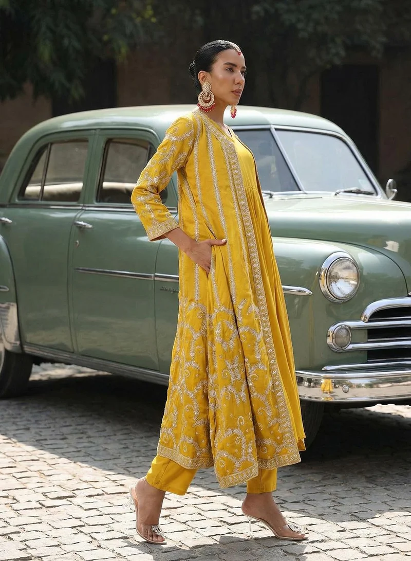 Ishin  Rich Yellow A Line Dresses for Women | Best Price UAE